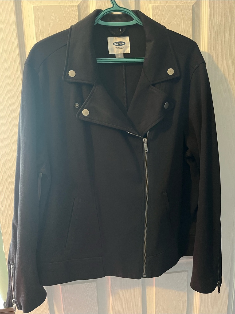 Old Navy Women’s Cotton Blend Black Moto Jacket - Size XL
